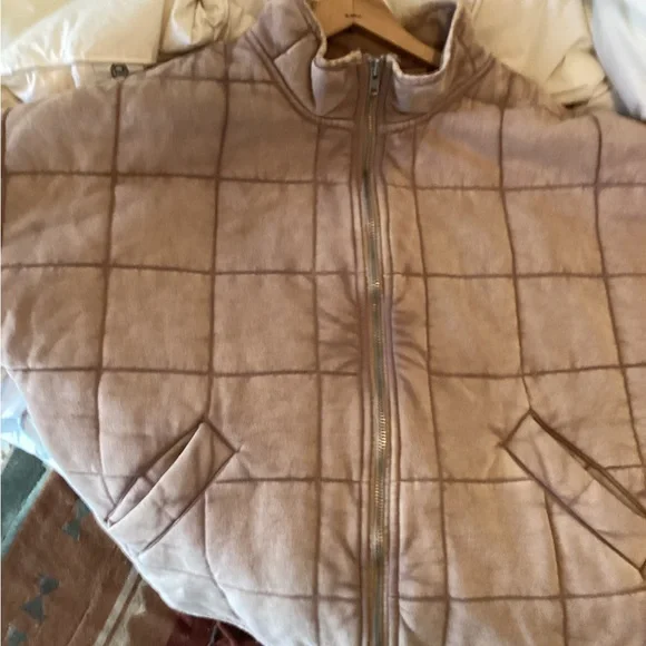 Free People Dolman Quilted Jacket M Champagne Diamonds - Picture 14 of 16